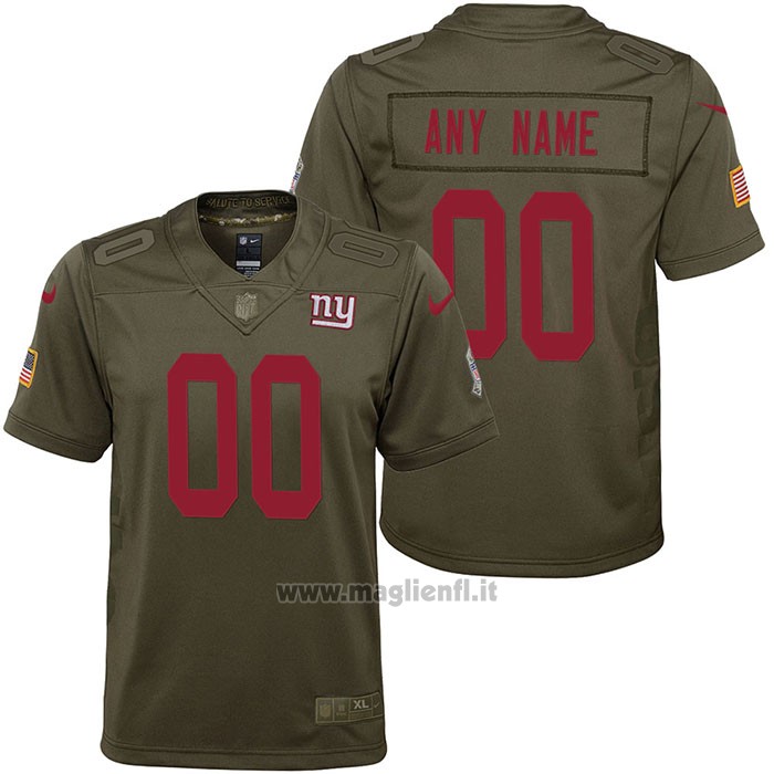 Maglia NFL Limited Bambino New York Giants Personalizzate Salute To Service Verde